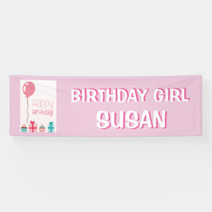 Pancarta de cumpleaños con globo