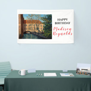 Pancarta de cumpleaños con vista al canal de Bruja