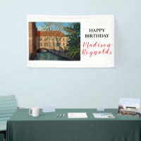 Pancarta de cumpleaños con vistas al canal de Bruj