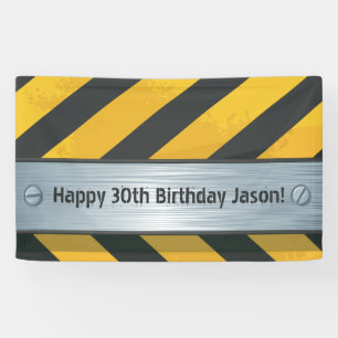 Pancarta de cumpleaños de construcción personaliza