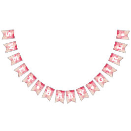 Pancarta de cumpleaños de la bebé dulce chica rosa