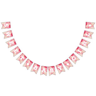 Pancarta de cumpleaños de la bebé dulce chica rosa