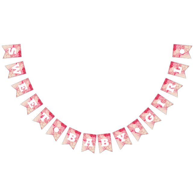 Pancarta de cumpleaños de la bebé dulce chica rosa (Todo)