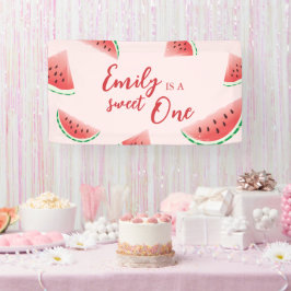 Pancarta de cumpleaños de la sandía Sweet One