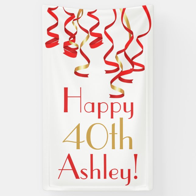 Pancarta de cumpleaños de las cintas de curry pers (Vertical)