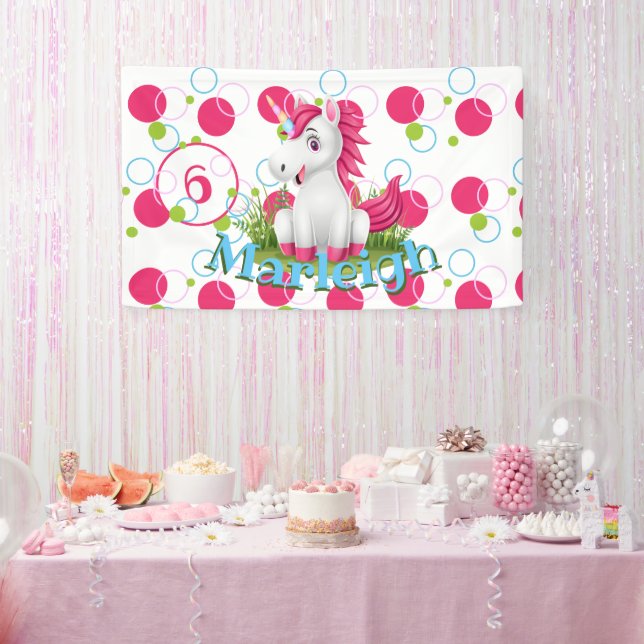 Pancarta de cumpleaños de Unicornio (Fiesta)