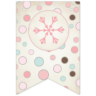 Pancarta de cumpleaños del Chica Pink Winter Wond
