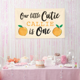 Pancarta de cumpleaños del Naranja pequeño