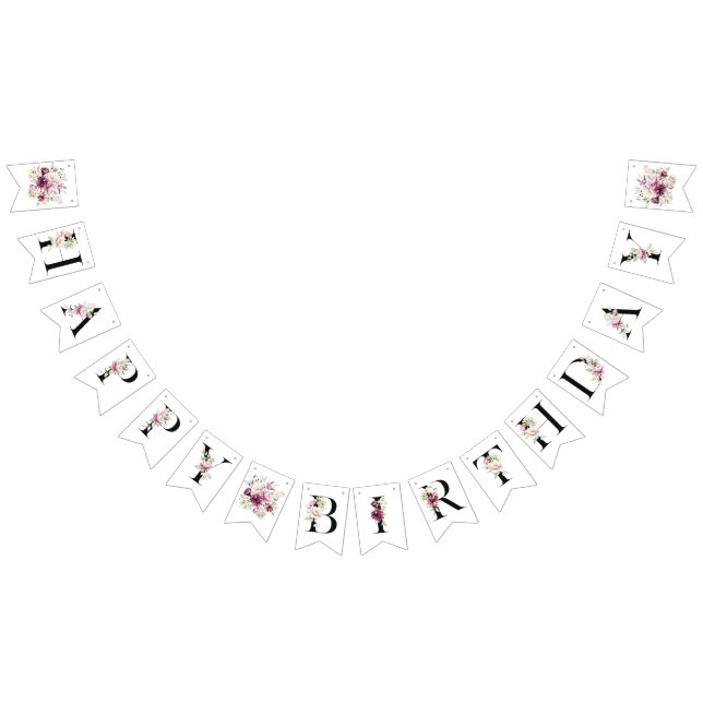 Pancarta de cumpleaños feliz a las flores de Peoni (Todo)