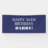 Pancarta de cumpleaños feliz azul de la Marina de 