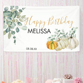 Pancarta de cumpleaños feliz de la vegetación de l