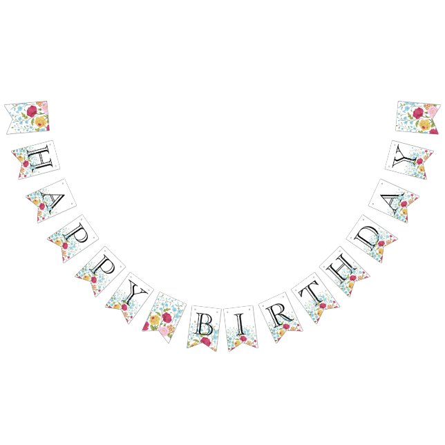 Pancarta de cumpleaños feliz de las flores de la é (Todo)