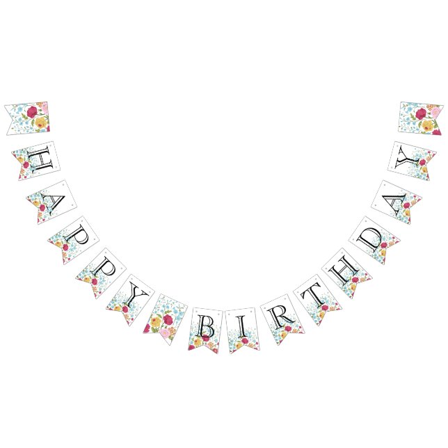 Pancarta de cumpleaños feliz de las flores de la é (Todo)