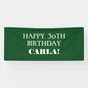 Pancarta de cumpleaños feliz verde oscuro de cual