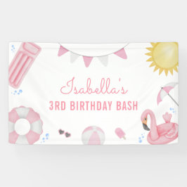 Pancarta de cumpleaños Fiesta de piscina de verano