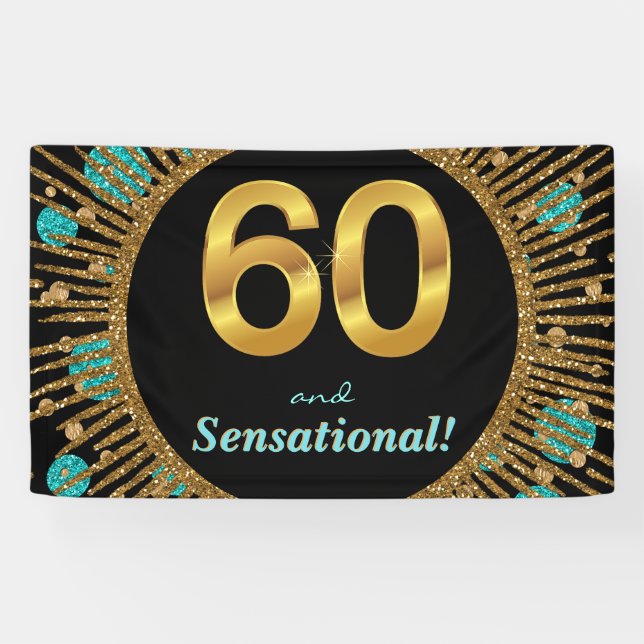 Pancarta de cumpleaños número 60 mujeres (Horizontal)