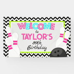 Pancarta de cumpleaños para el Bowling del Neon Ch