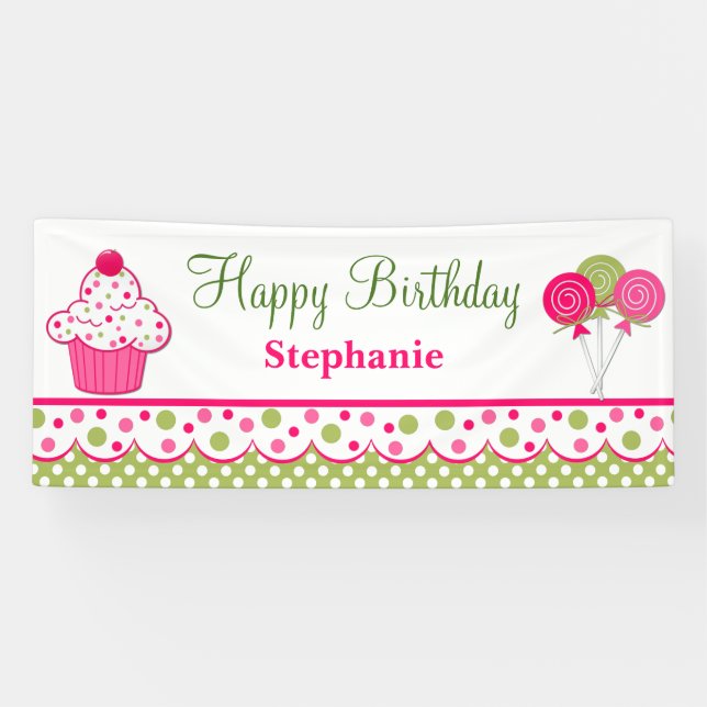 Pancarta de cumpleaños para Personalizados de trat (Horizontal)
