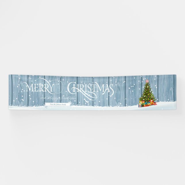 Pancarta de deseos personales de la familia navide (Horizontal)