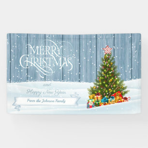 Pancarta de deseos personales de la familia navide