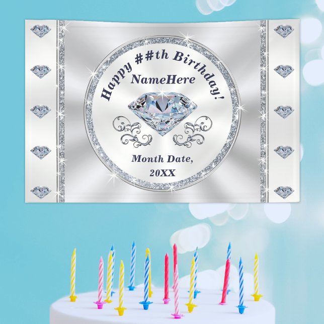 Pancarta de diamantes, cartel de cumpleaños person (Subido por el creador)