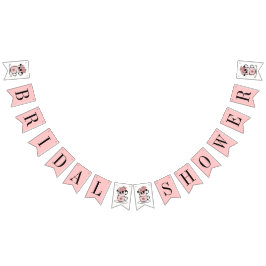 Pancarta de ducha de novia con flores de té