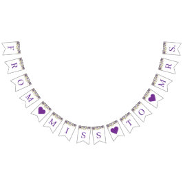 Pancarta de ducha de novia morada floral