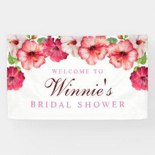 Pancarta de ducha tropical floral para novias