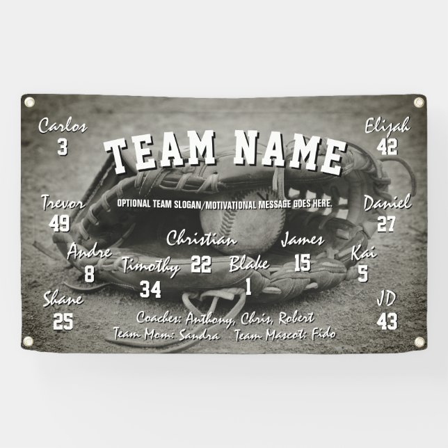 Pancarta de Espíritu del equipo de béisbol persona (Horizontal)