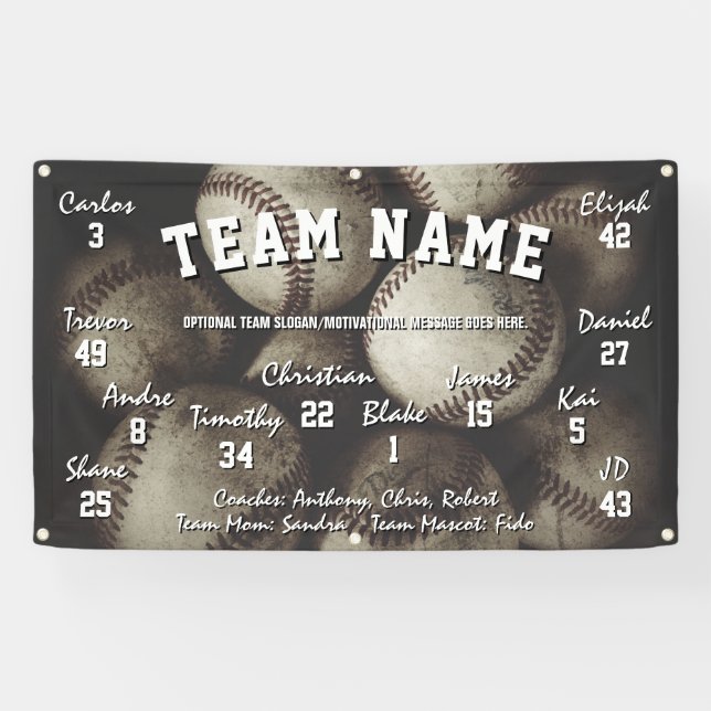 Pancarta de Espíritu del equipo de béisbol persona (Horizontal)