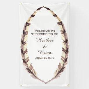 Pancarta de Feathered Border Boda