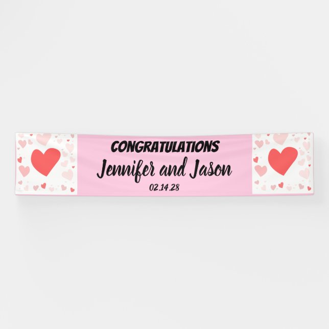 Pancarta de felicitaciones del boda el día de San  (Horizontal)