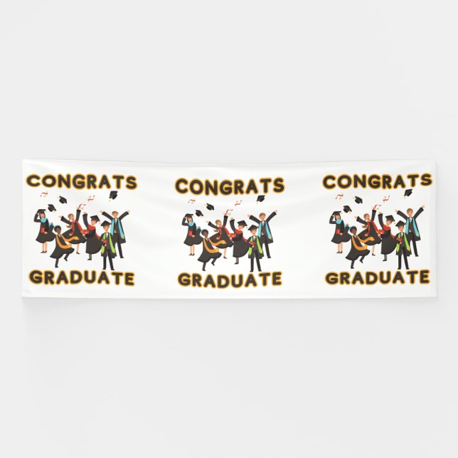 Pancarta de felicitaciones Graduado 4x12 Vinyl (Horizontal)