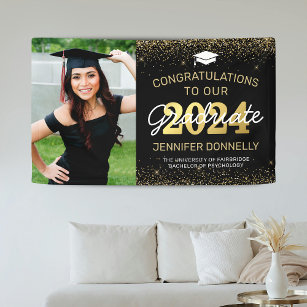 Pancarta de felicitaciones por graduación de foto