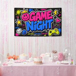 Pancarta de fiesta de noche de juegos de grafiti n
