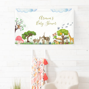 Pancarta de Fiestas de Baby Shower de animales for