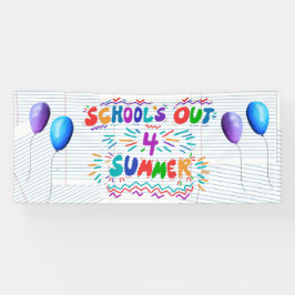 Pancarta de fin de clases de verano