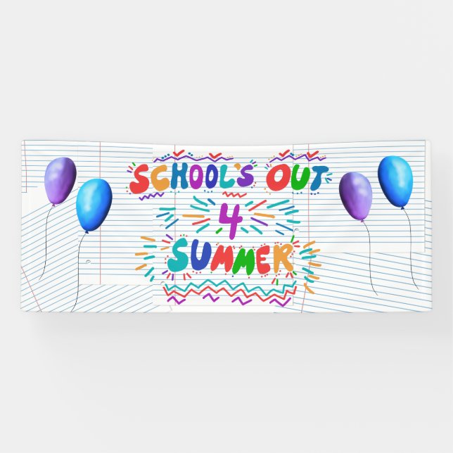 Pancarta de fin de clases de verano (Horizontal)