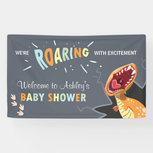 Pancarta de fondo de dinosaurios ruidosos de Baby  (Horizontal)