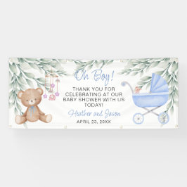 Pancarta de fondo de Oh Boy Baby Shower