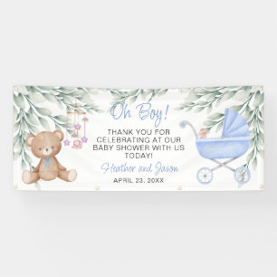 Pancarta de fondo de Oh Boy Baby Shower