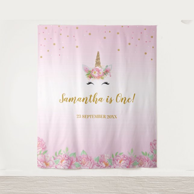 Pancarta de fondo de tapiz para fiesta de cumpleañ (Anverso)