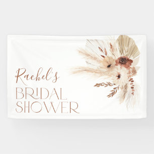 Pancarta de fondo del Boho Beige Floral Bridal Sho