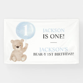 Pancarta de fondo del primer cumpleaños de Beary