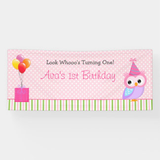 Pancarta de fondo del primer cumpleaños del Chica 