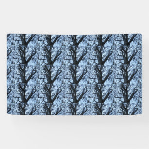 Pancarta de fotografías de silueta de árbol