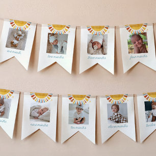 Pancarta de fotos del Boho Sun 1er cumpleaños