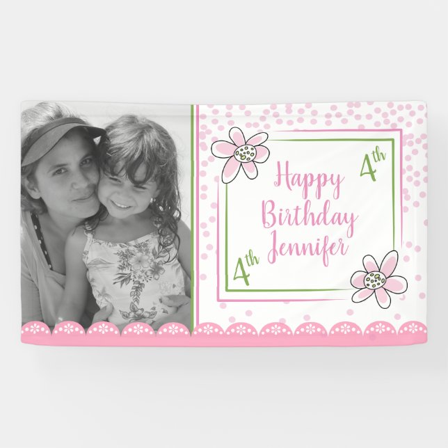Pancarta de fotos del Personalizado de cumpleaños  (Horizontal)