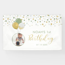 Pancarta de fotos del primer cumpleaños del Globo