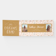 Pancarta de Girly Confetti 2 Photo Congrats Grad F